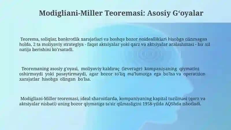 Modigliani-Miller Teoremasi 3