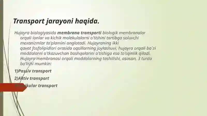 Hujayradagi transport jarayonlari 3