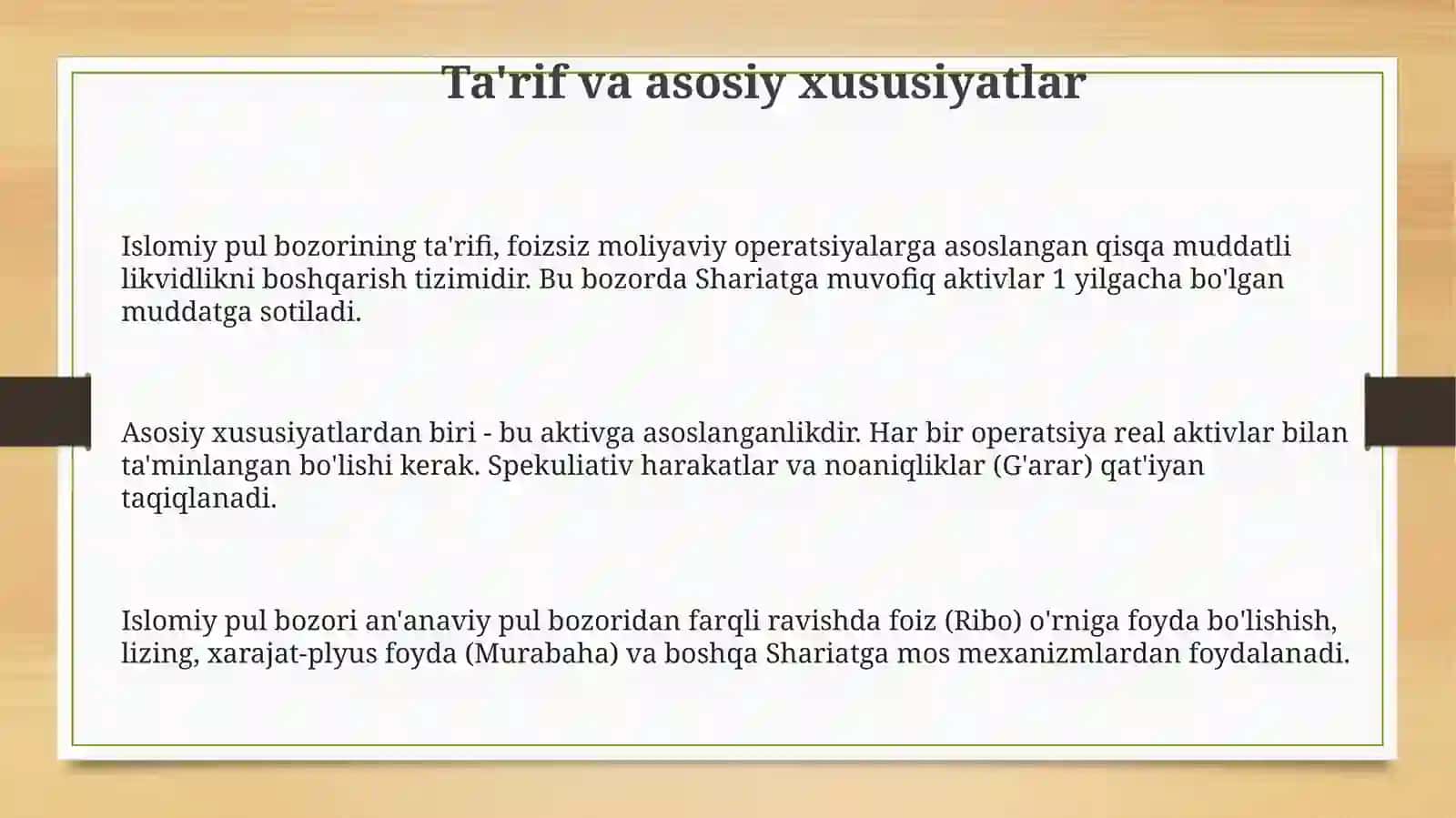 Islomiy pul bozorining mohiyati va asosiy instrumentlari 3