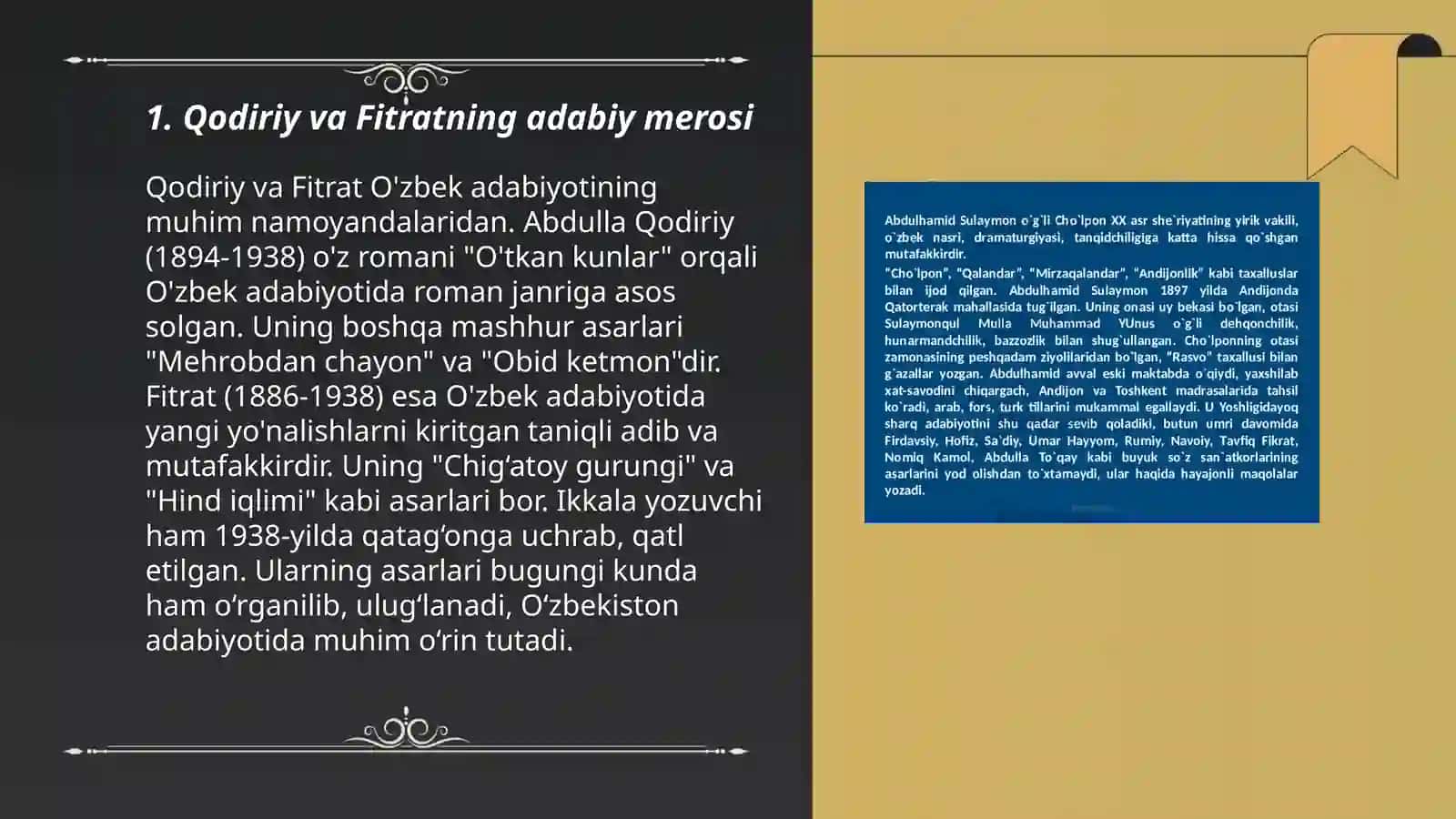 Qodiriy,Fitrat va Chōpon hayoti va ijodi 3