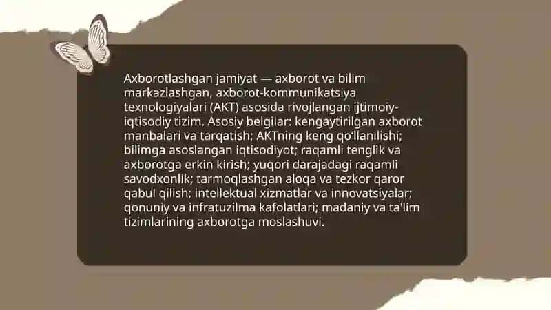 Axborotlashgan jamiyat va uning istiqbollari 3