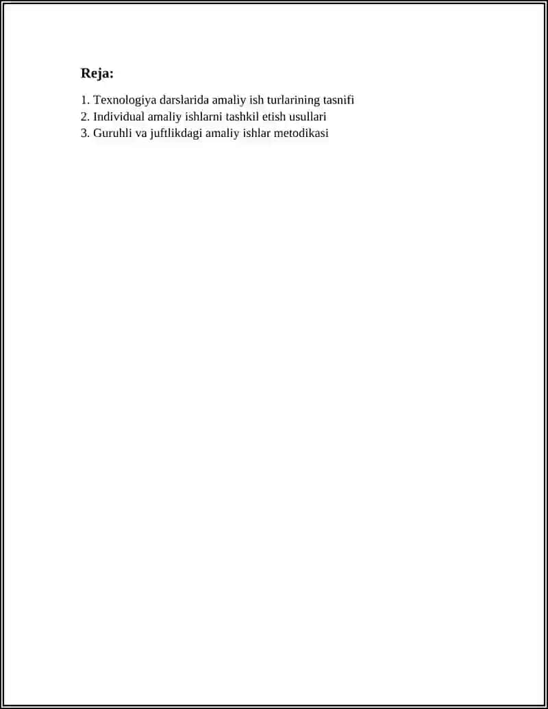 Texnologiya fani boshlang'ich sinflarda o'quvchilarning amaliy ko'nikmalarini shakllantirishga qaratilgan muhim fanlardan biri 3