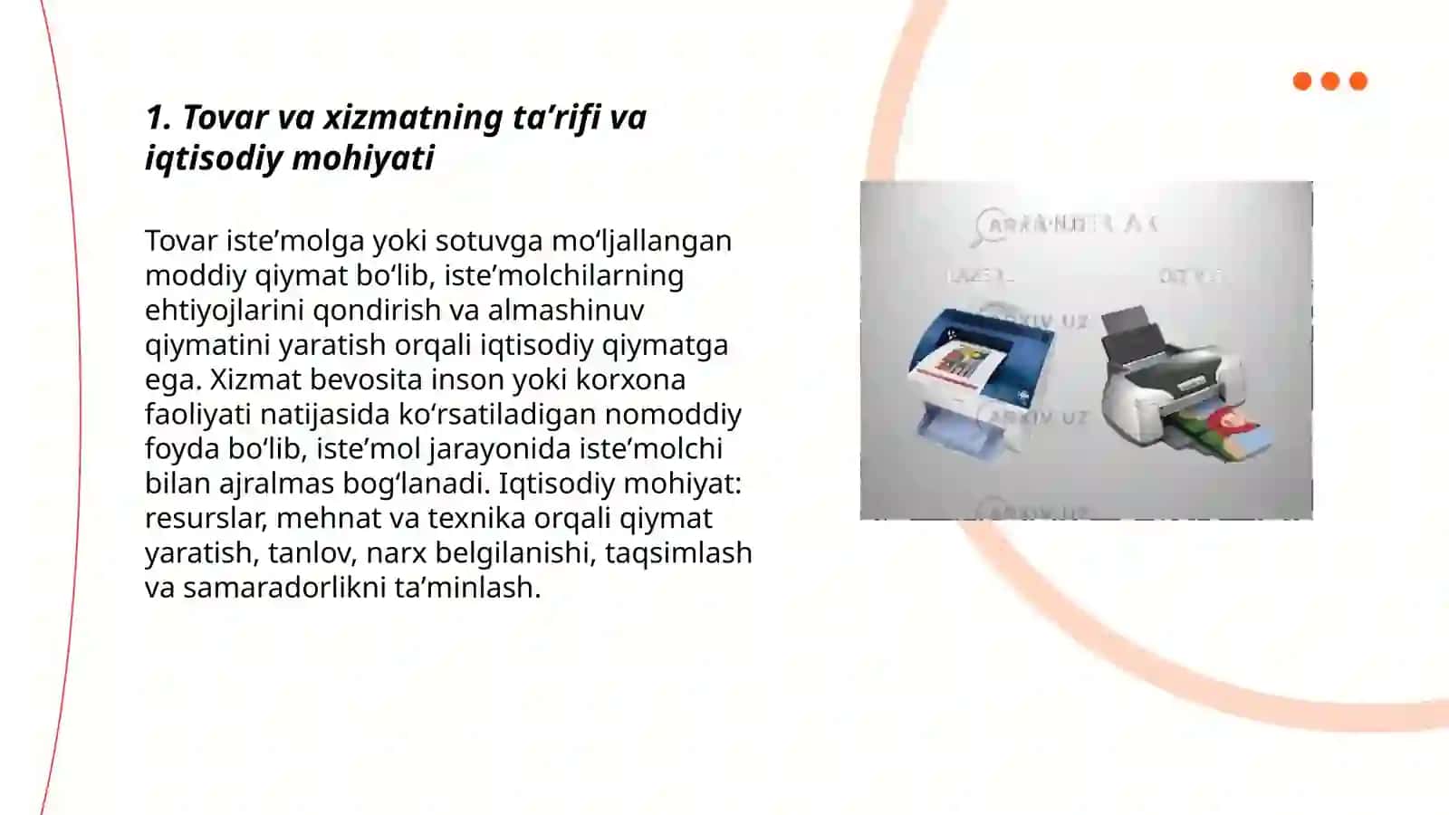 Tovarlar va xizmatlar va ularning tasnifi 3