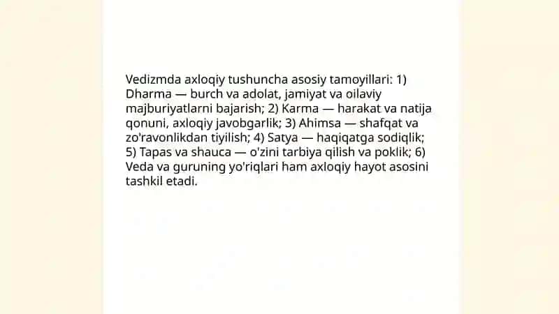 Vedizm axloqiy tushunchalari 3