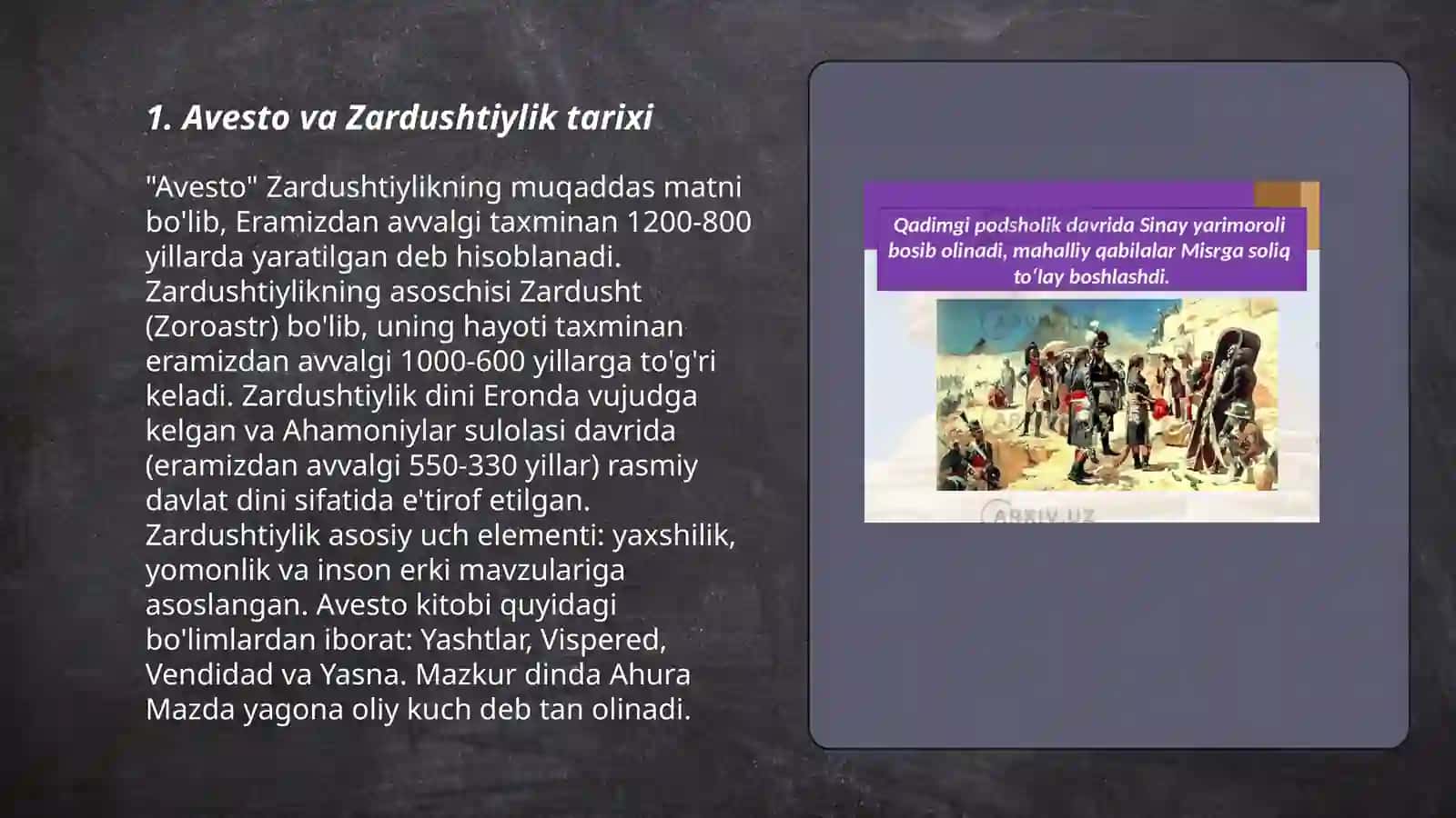 Avestoning Oʻrta Osiyo xalqlarini tarixida ahamiyati 3