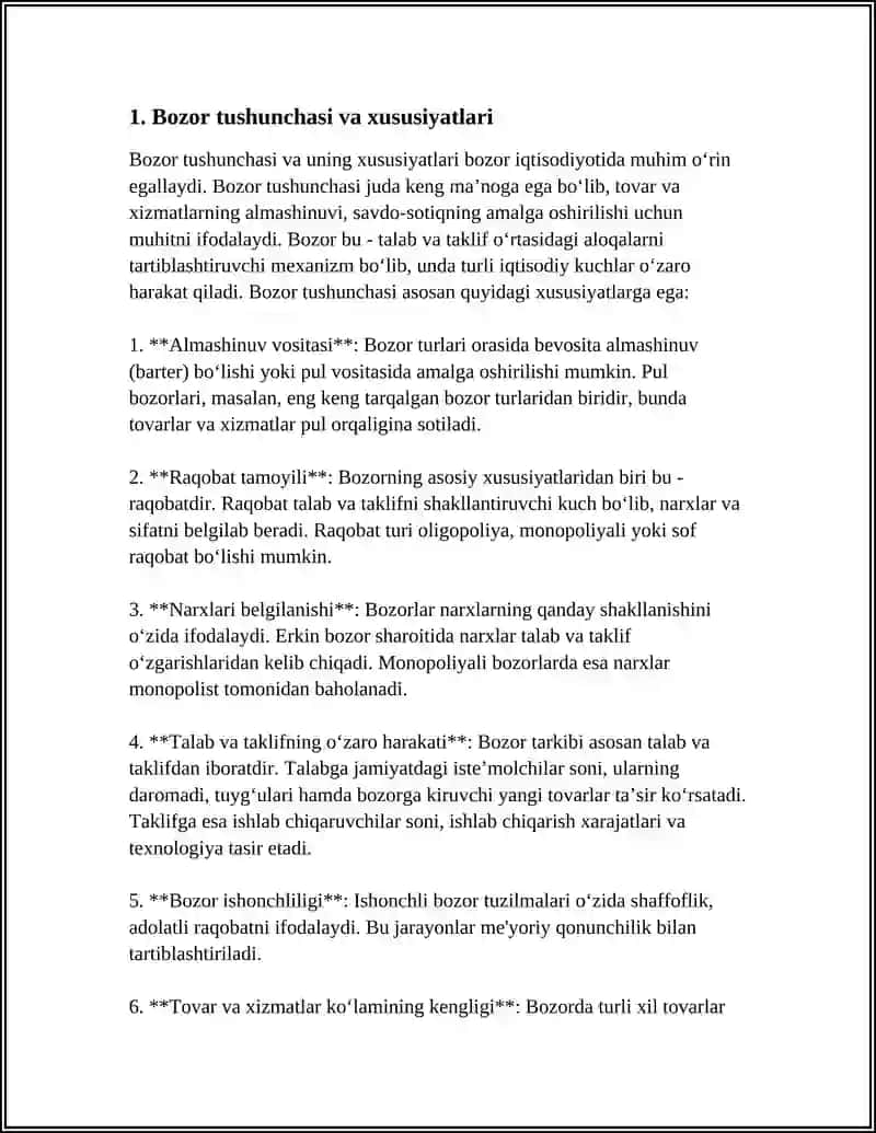 “BOZOR VA UNING TUZILISHI" 3