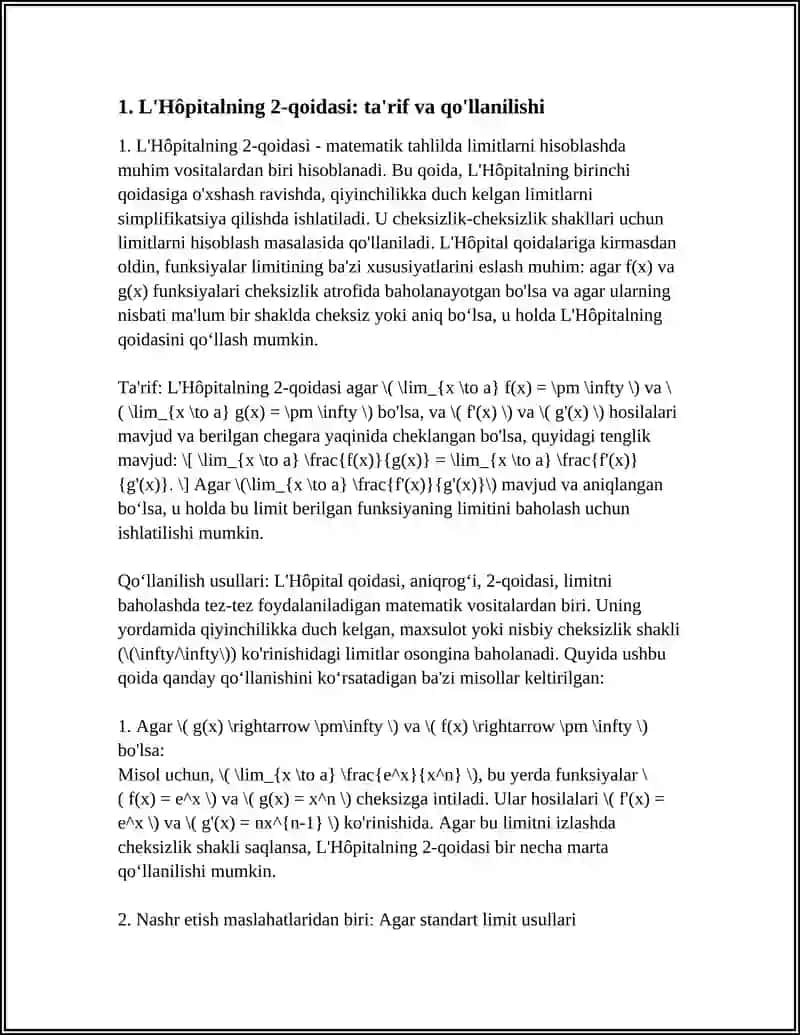 L'Hôpitalning 2-qoidasi 3