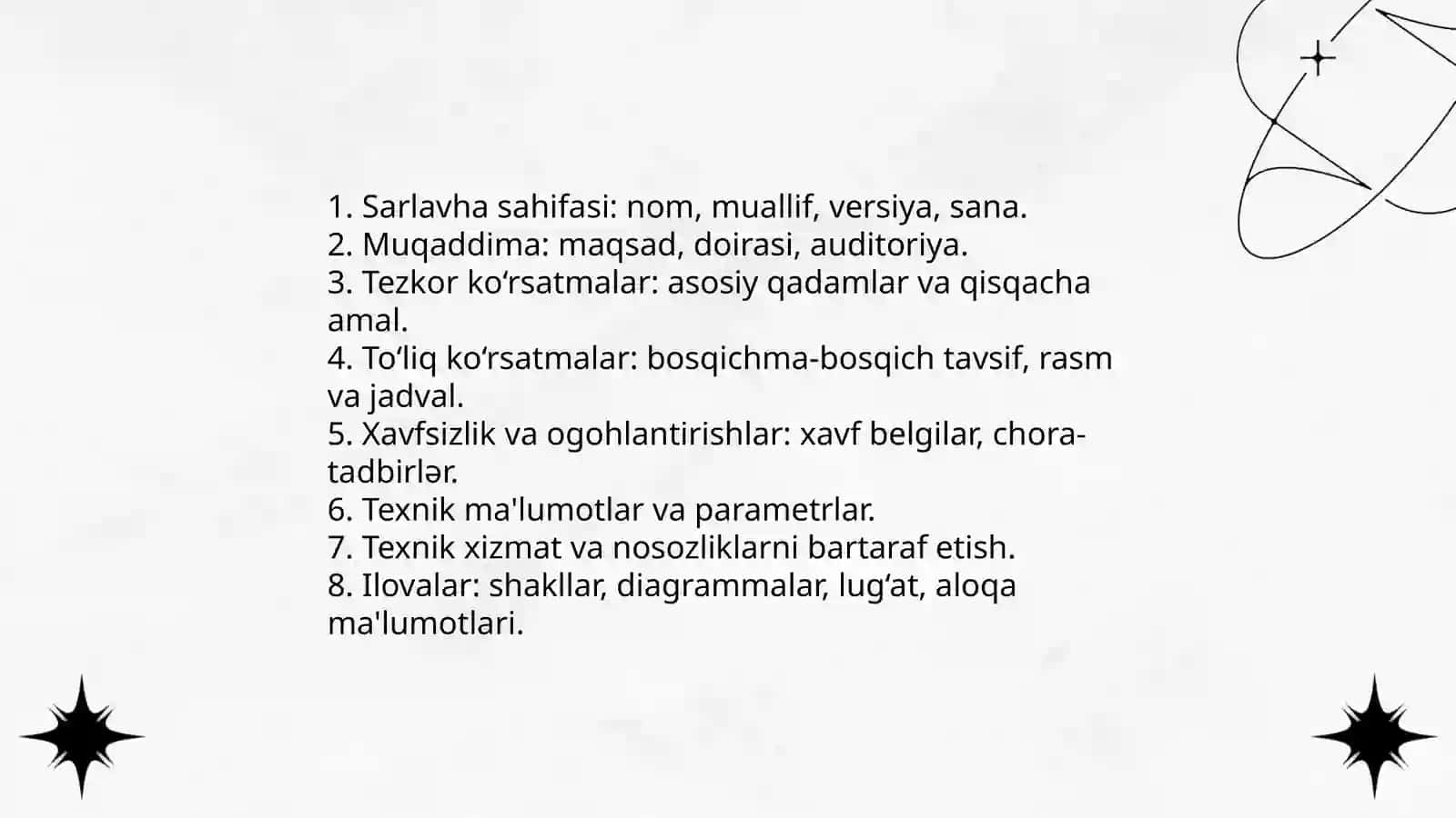 FOYDALANISH BO‘YICHA YO‘RIQNOMA YOZISH 3