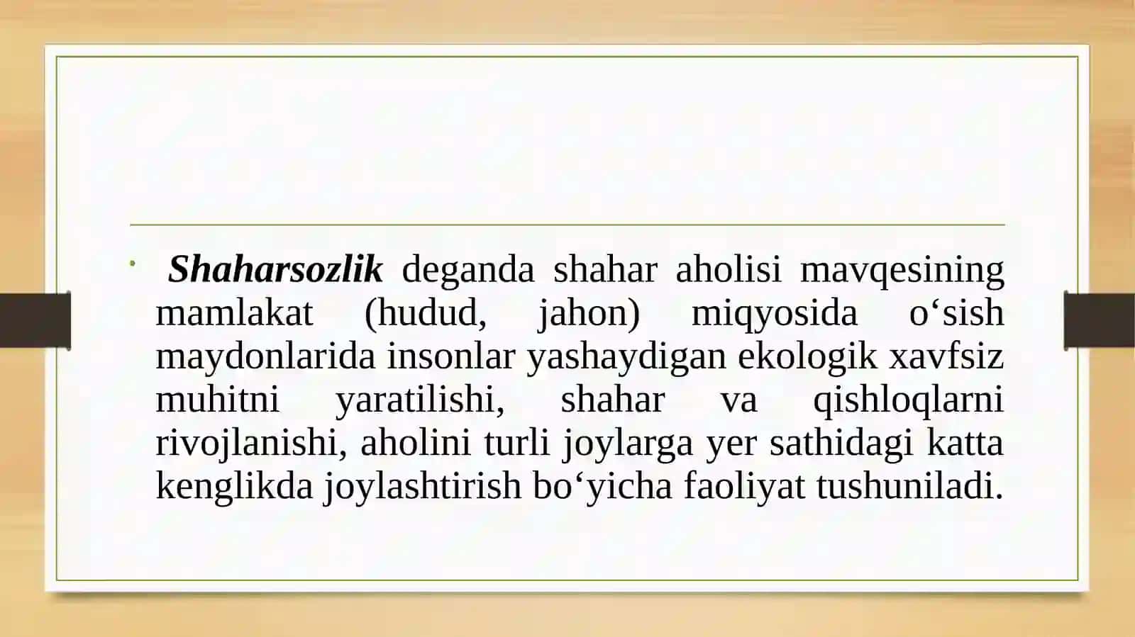 Shaharsozlik ekologiyasining asoslari 3