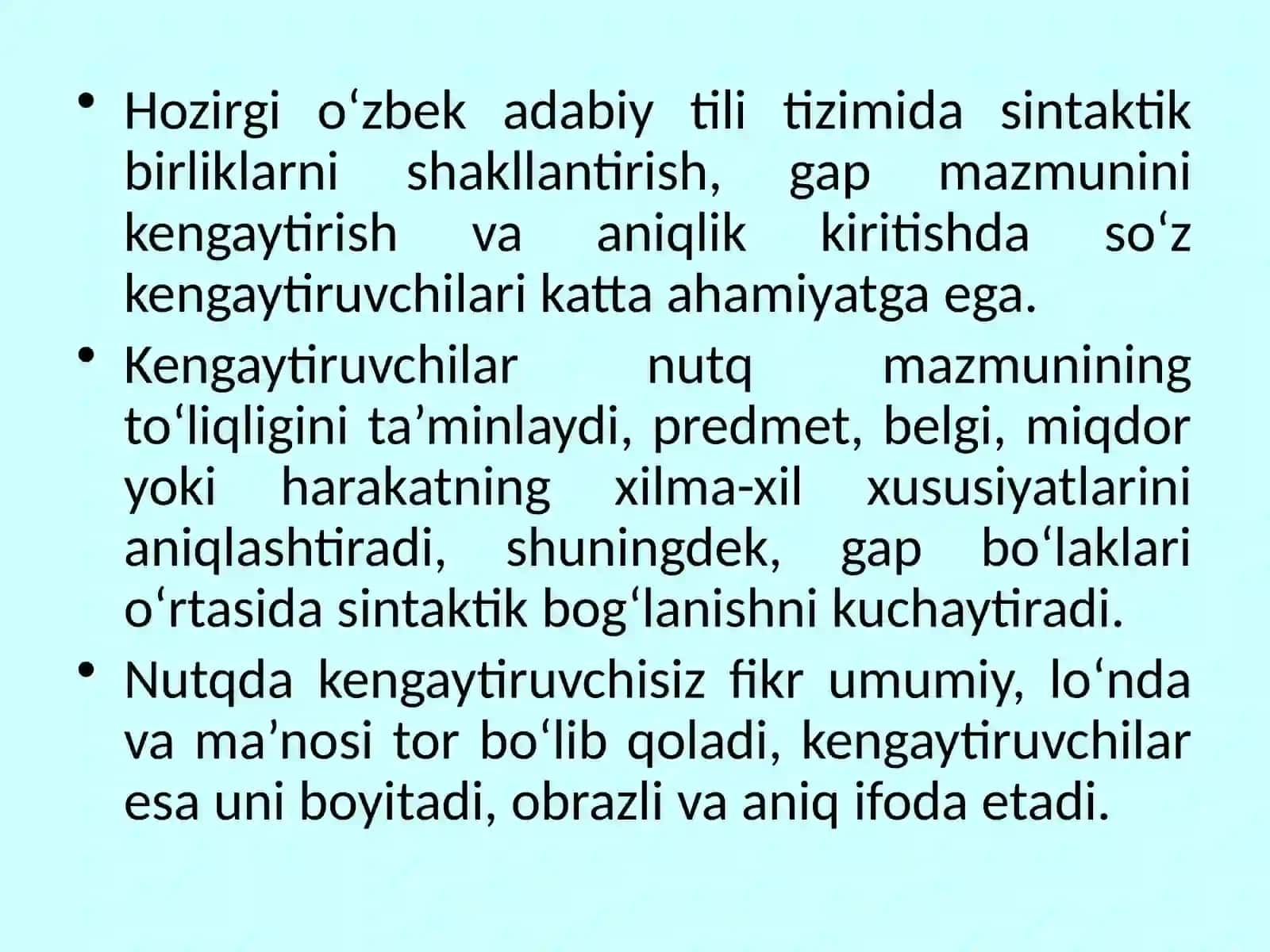 So`z kengaytiruvchilari 3