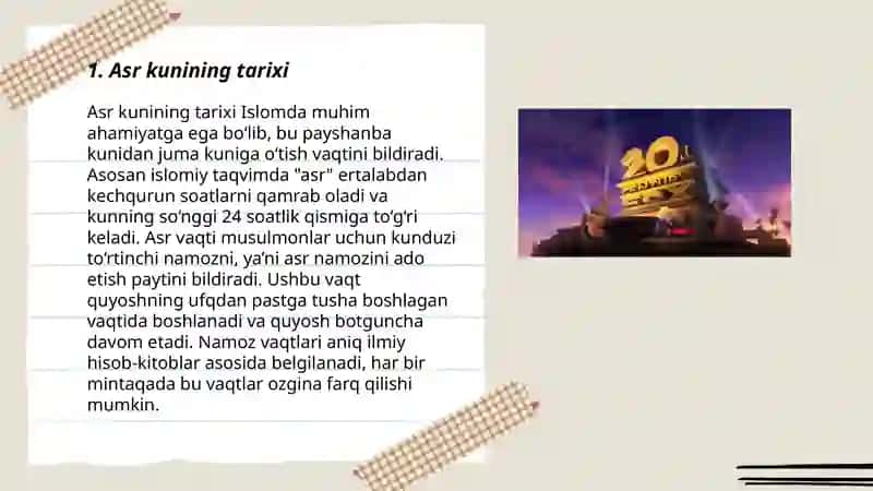 Asr kunining tarixi 3