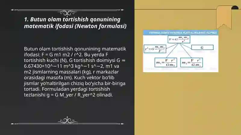 Butun olam tortishish qonunlari 3