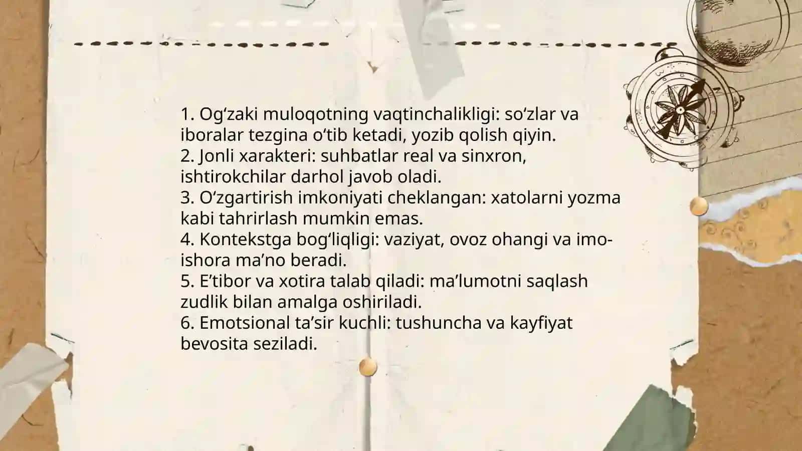 "Ogʻzaki va yozma muloqotning xususiyatlari" 3