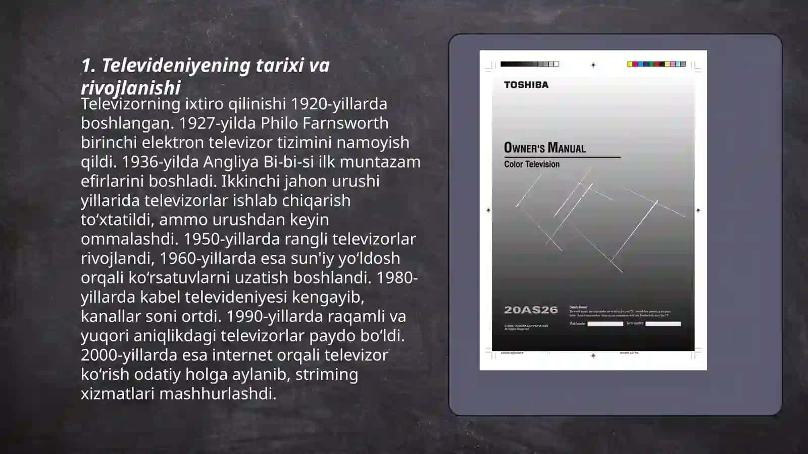Televideniye-koʻngilochar sanoat sifatida 3