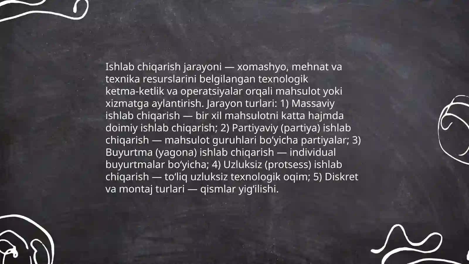 Ishlab chiqarish jarayonlari va uning natijalari 3