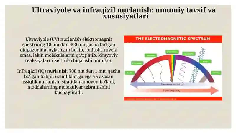 Ultraviyole va infraqizil nurlanish 3