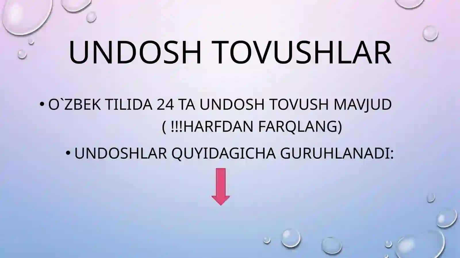 Undoshlar tasnifi va imlosi 3