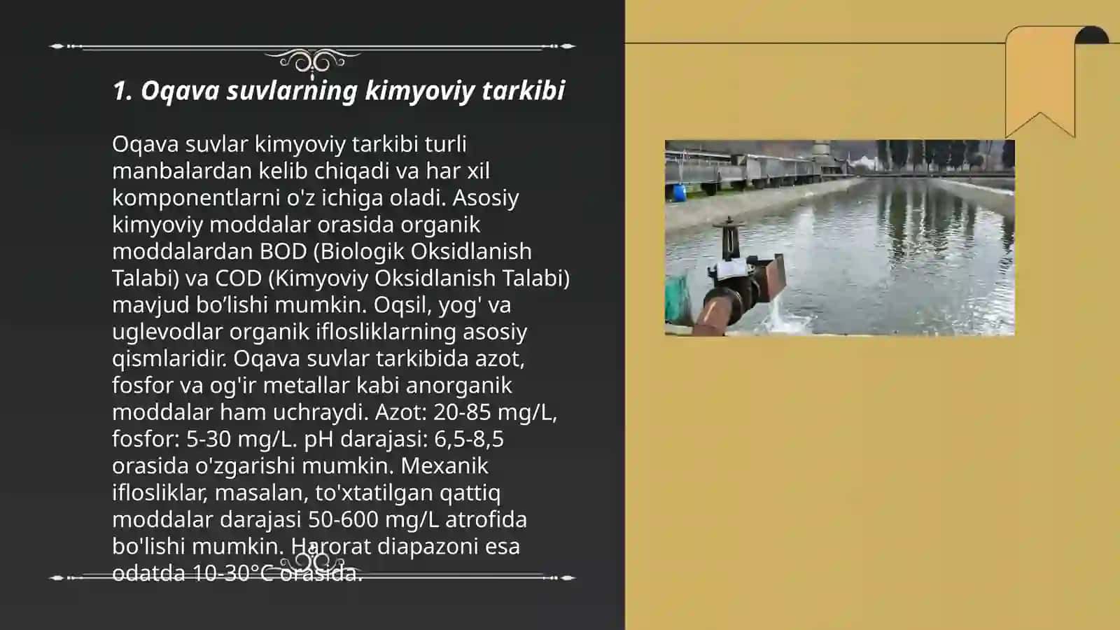 Oqava suvlarning tarkibiy tahlili 3