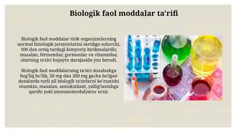 Biologik faol moddalar ta'rifi 3