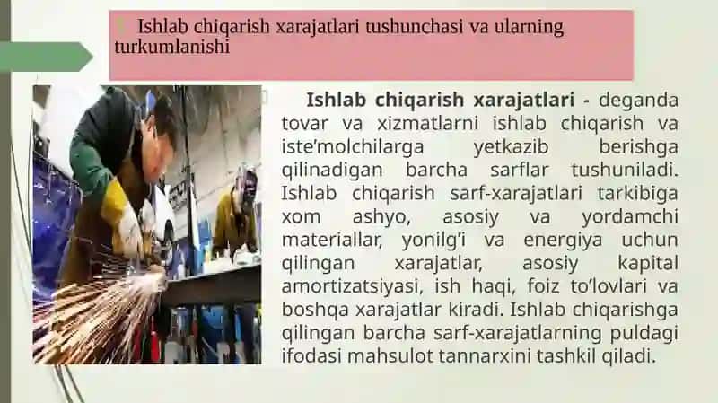 Ishlabchiqarish xarajatlari 3