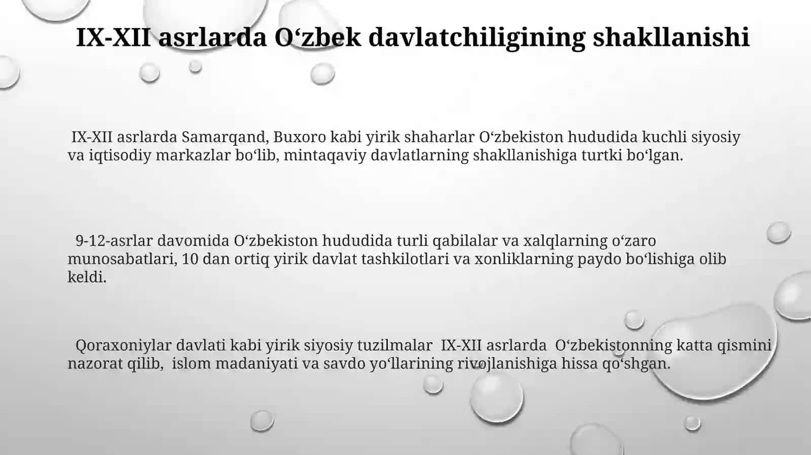 IX-XII ASRLARDAOʻZBEKDAVLATCHILIGI 3