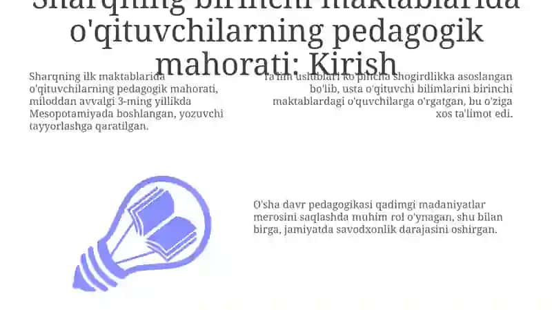 Sharqdagi ilk maktablarda o'qituvchilarning pedagogik mahorati 3