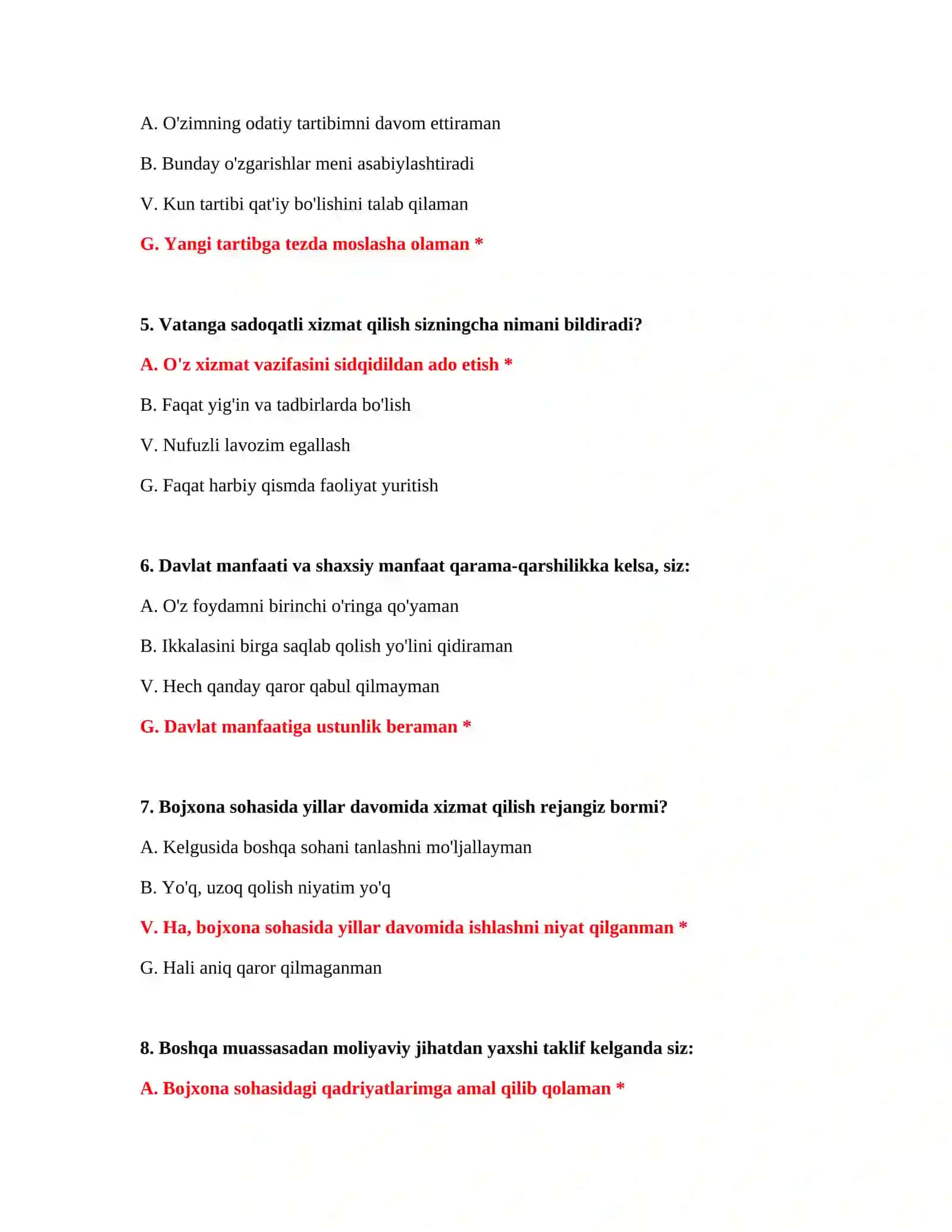 Bojxona testlari to‘liq 3