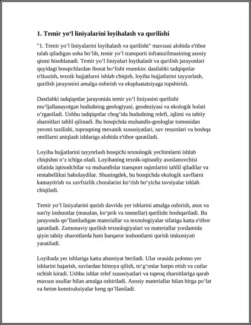 TEMIR YO'L TRANSPORTI INFRATUZILMASI 3