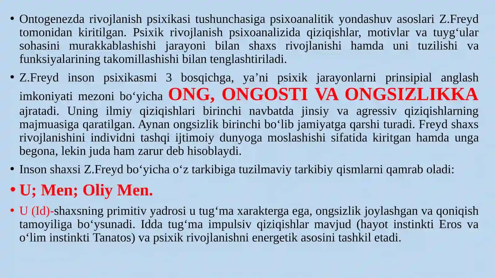 PSIXIK RIVOJLANISHNING PSIXOANALITIK YO‘NALISHI 3