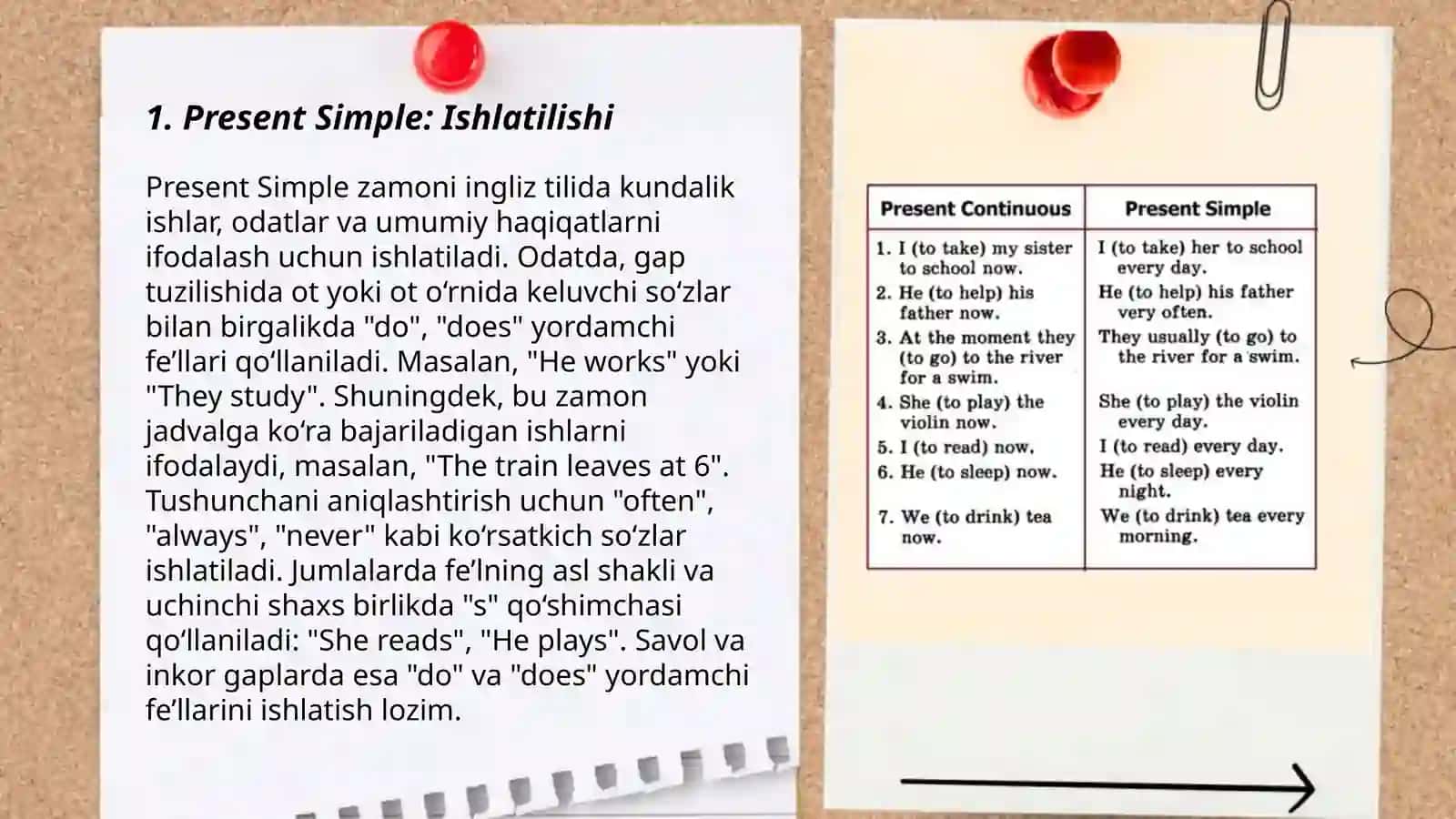Present simple va present continuous haqida to'liq malumotlar 3