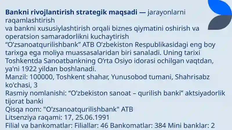 "O’zsanoatqurilishbank" ATIB 3