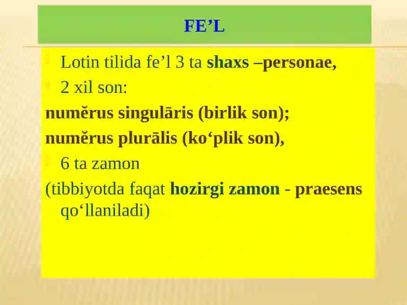 Fe’l. UMUMIY MA’LUMOTLAR. BUYRUQ MAYLI. 3