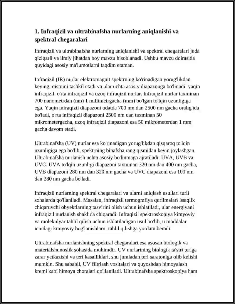 INFRAQIZIL VA ULTRABINAFSHA NURLAR 3