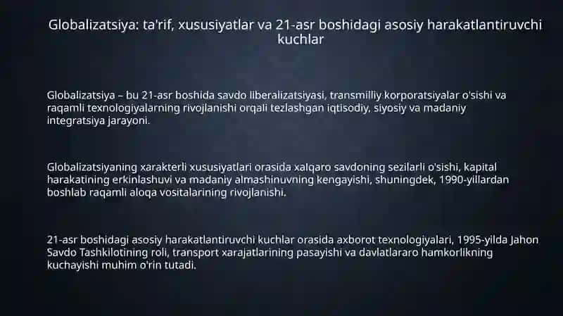 Globalizatsiya va integratsiya 3