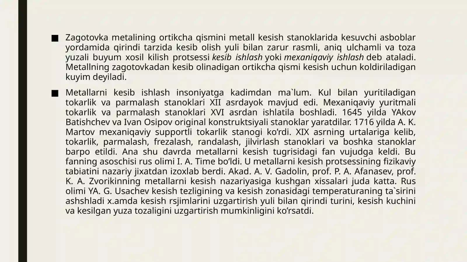 Metallarni kesib ishlash dastgohi 3