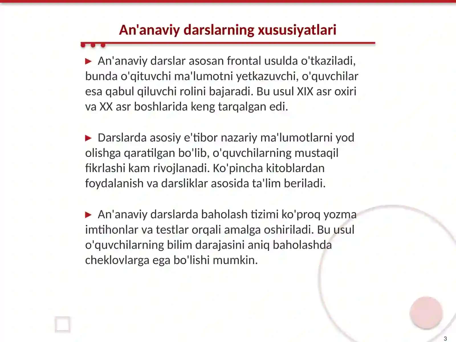 An'anaviy va zamonaviy darslarni taqqoslash 3