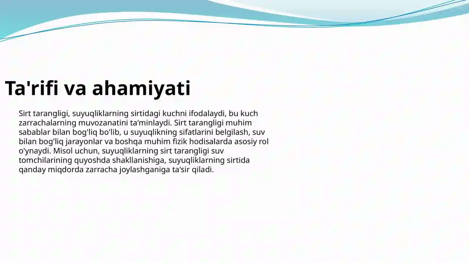 Suyuqliklarning sirt tarangligi 3