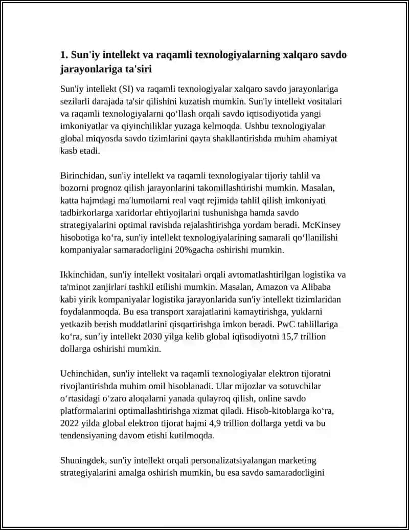 XALQARO IQTISODIY MUNOSABATLARDA SUN‘IY INTELEKT VA RAQAMLI TEXNOLOGIYALARNING AHAMIYATI 3