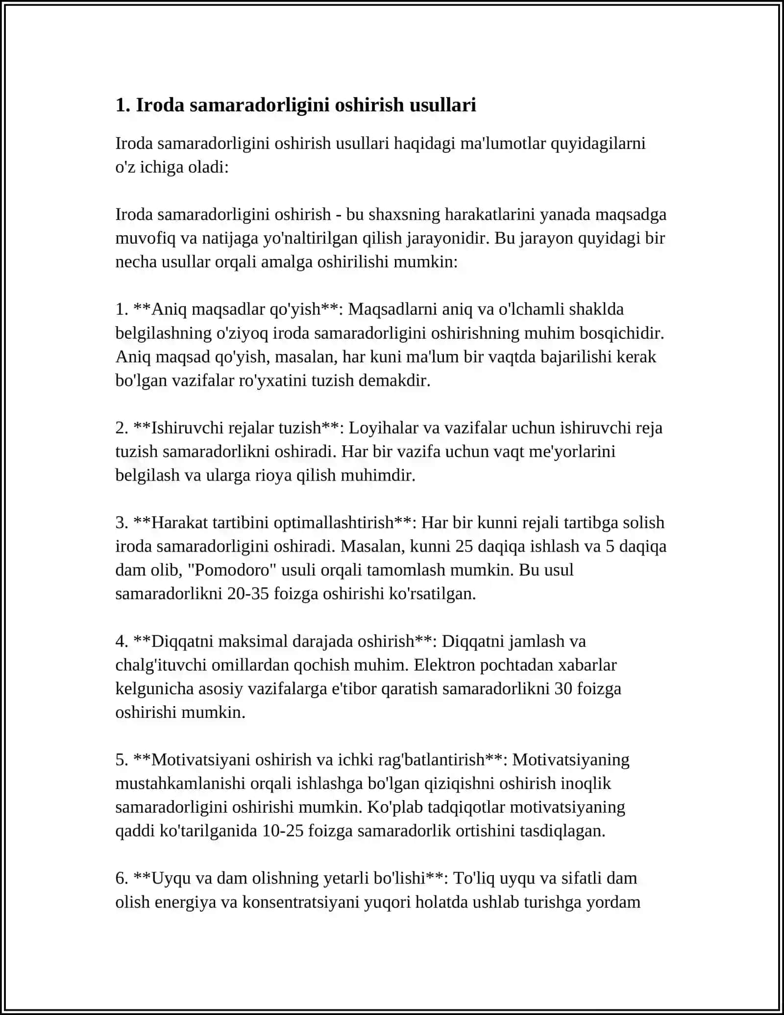Iroda uchun samaradorlik oshirish usullari 3