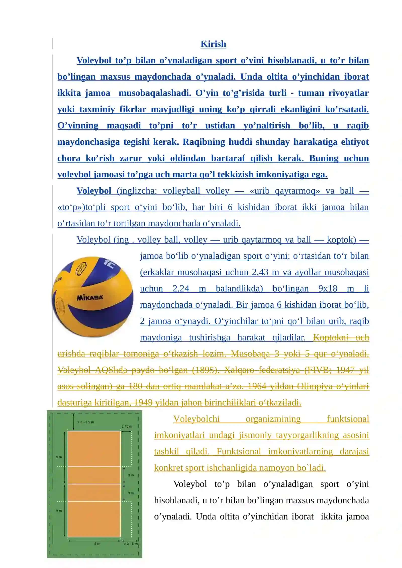 Voleybol o'yinini ilk qoidalari 3