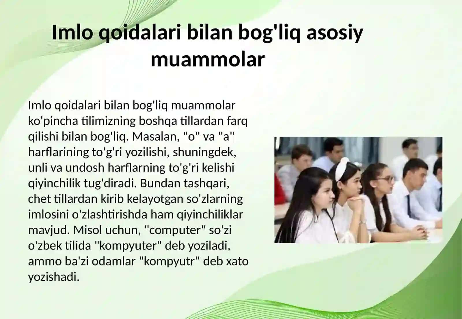 Orfografiya va imlo qoidalari bilan bog'liq muammolar 3