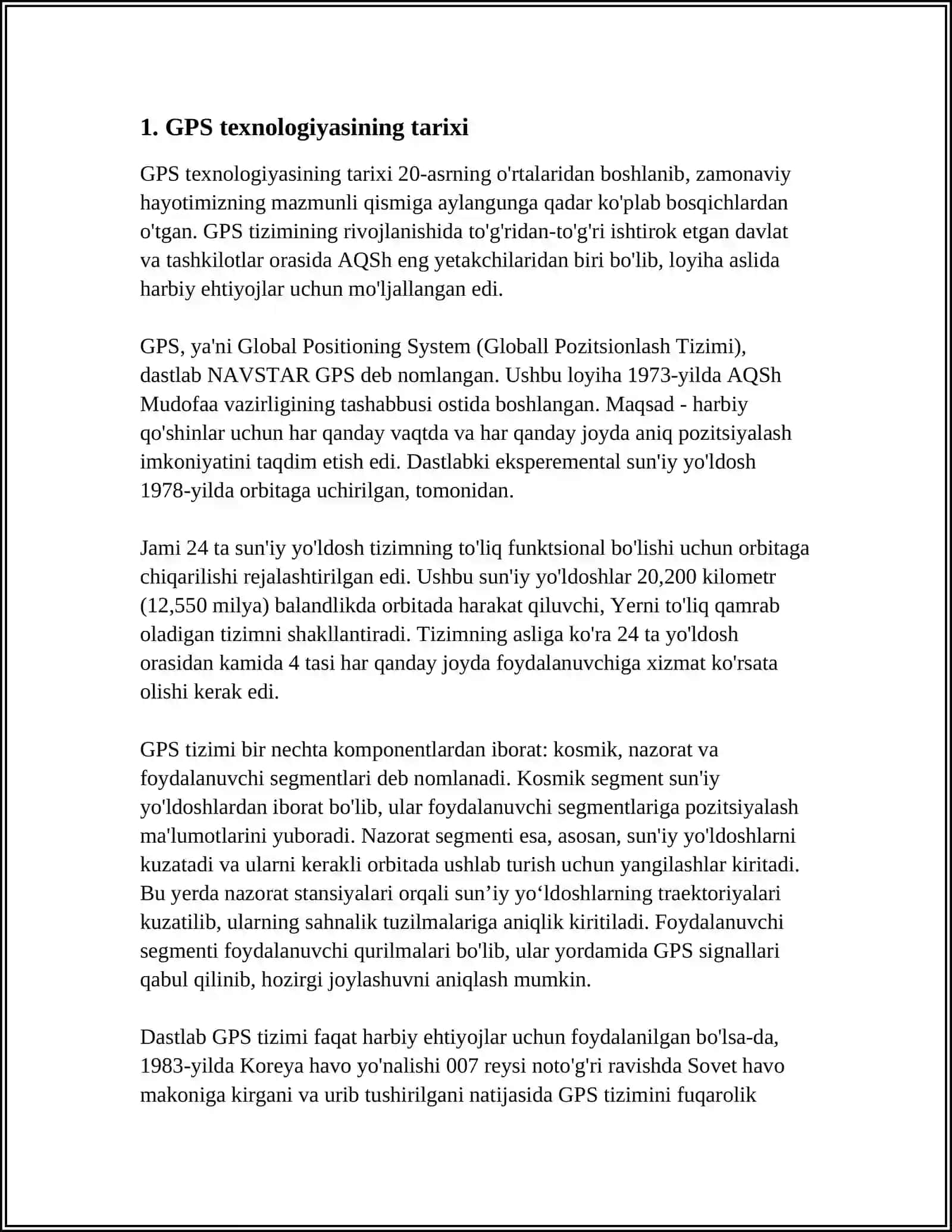 GPS TEXNOLOGIYASI VA UNING QOʻLLANILISHI 3