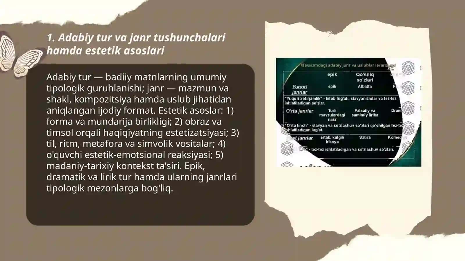 Adabiy tur va janrlar estetikasi 3