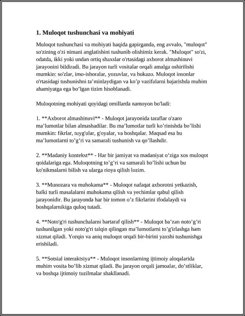 MULOQOT HAQIDA TUSHUNCHA 3