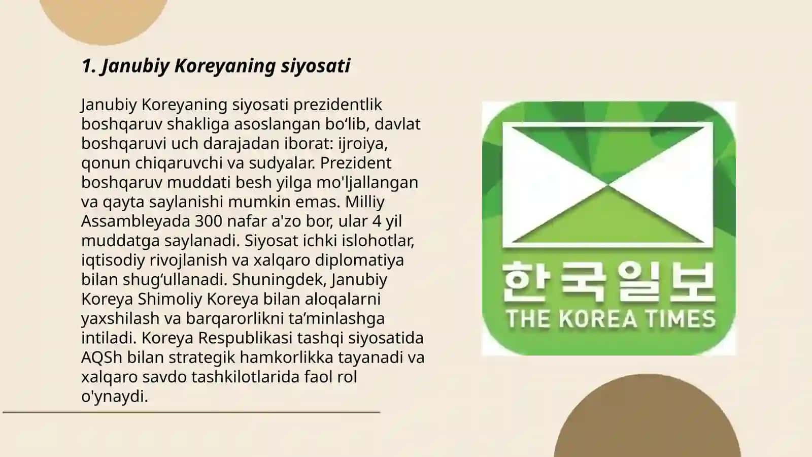 Janubiy Koreyaning siyosati 3