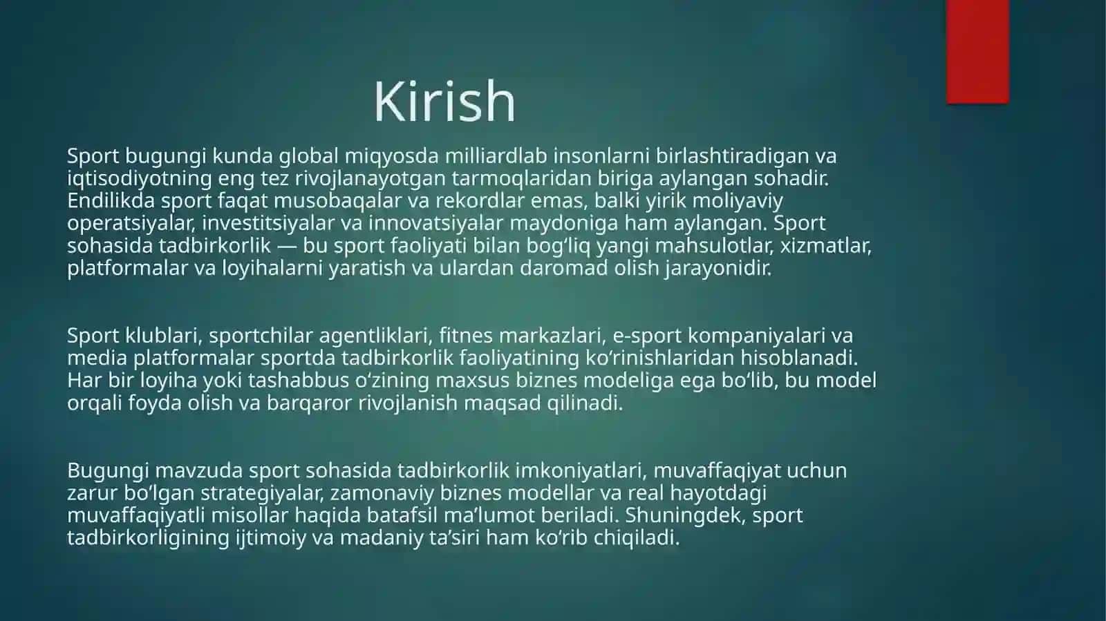 SPORT DATAD, BIR KORLIK VA BIZNES MODLAR 3
