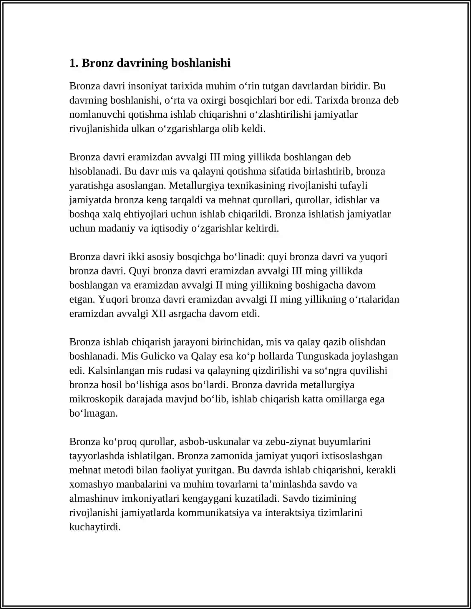 SÒNGI BRONZA DAVRI YODĢORLIKLARI 3