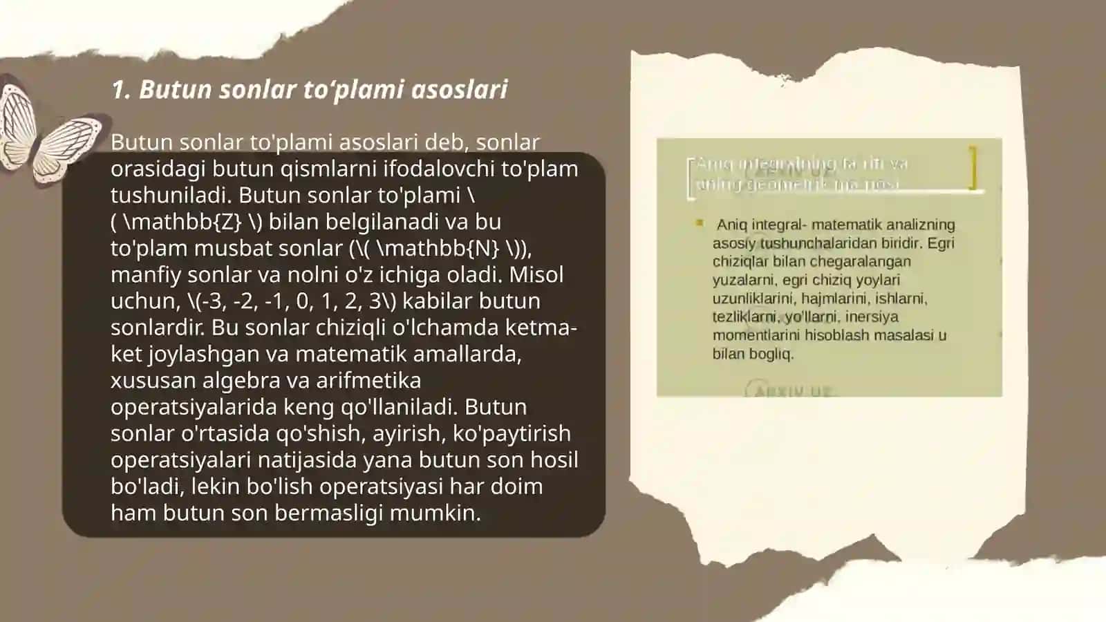 Butun sonlar toʻplami asoslari 3