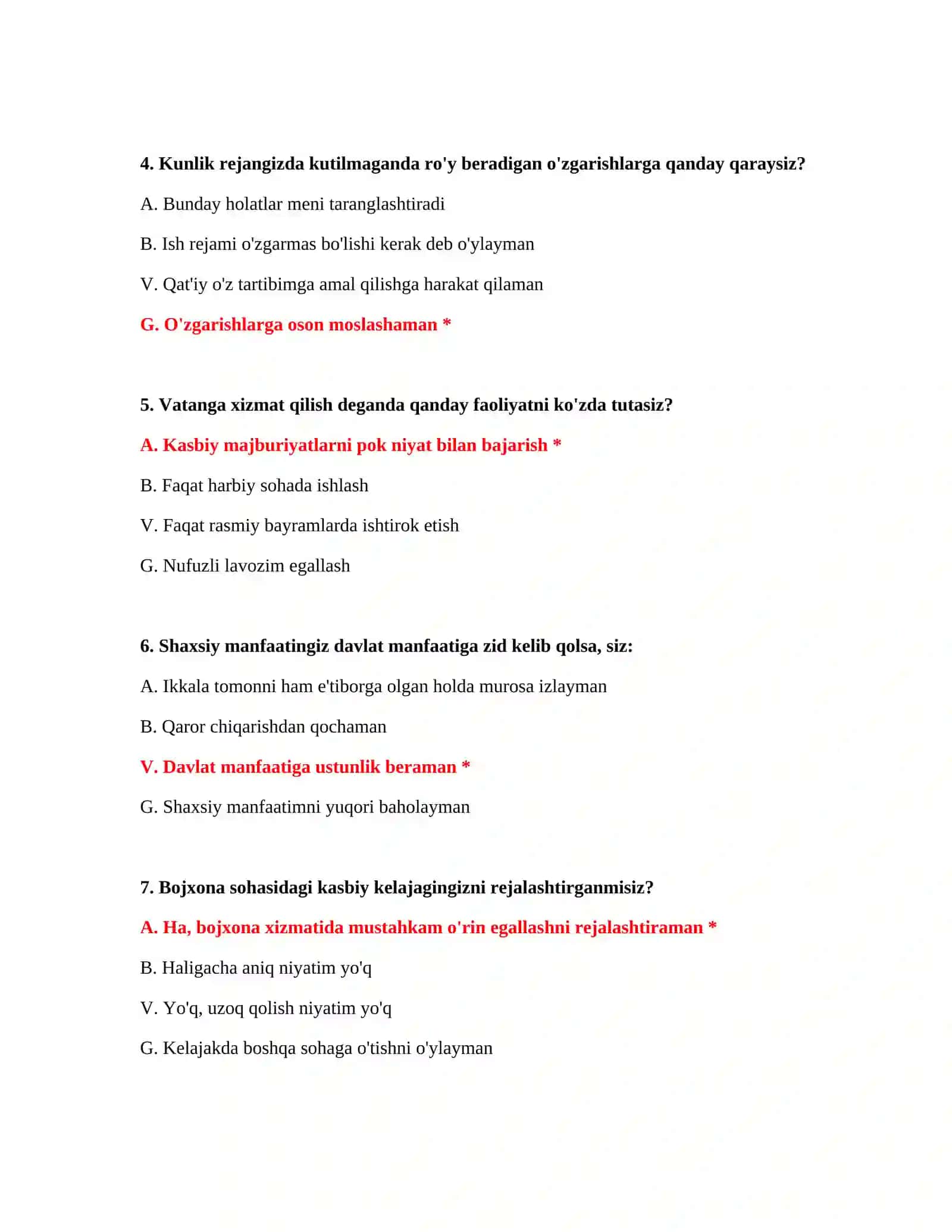 Bojxona kodeksi bo‘yicha testlar 3