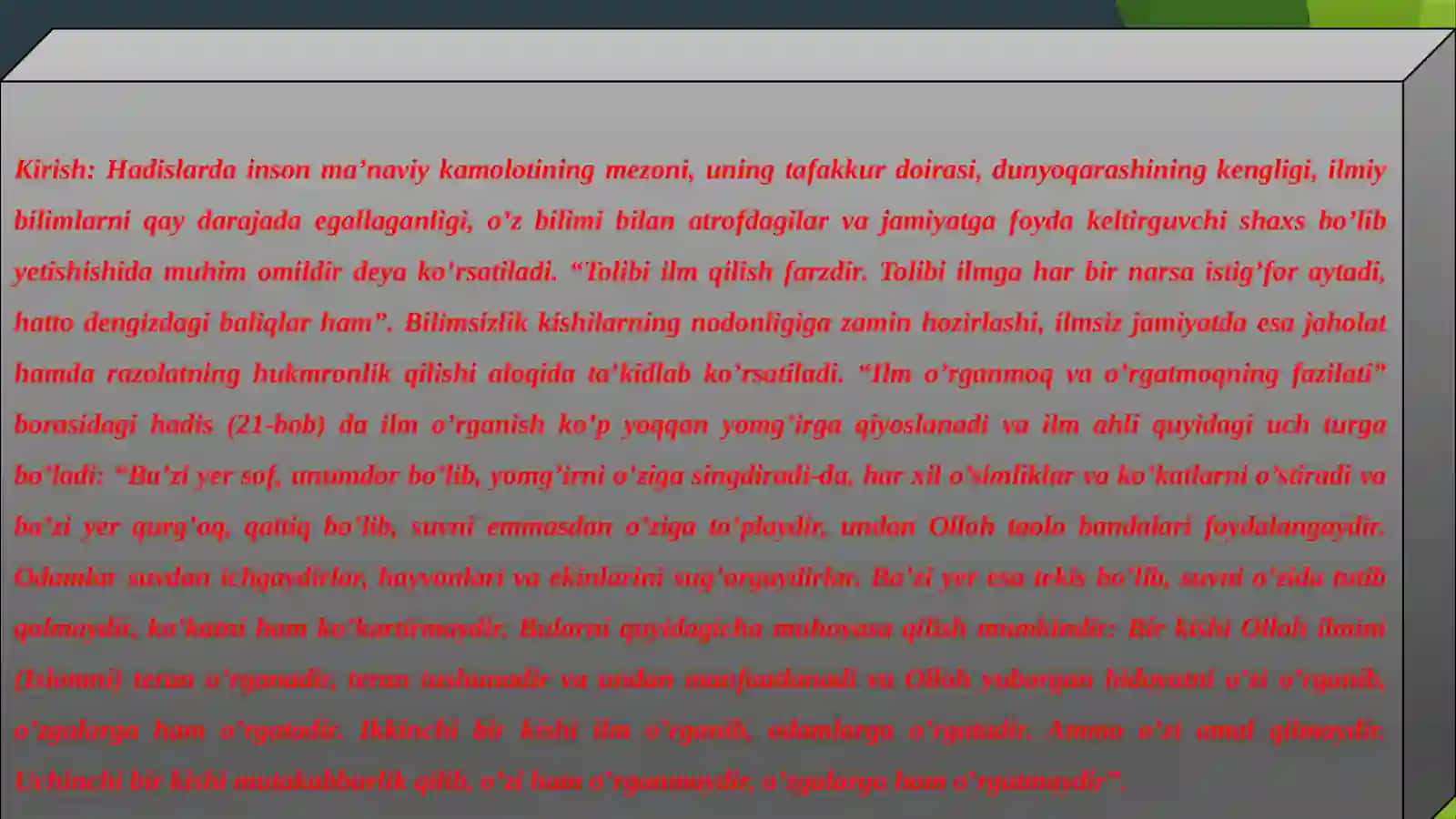 Hadis ilmi va uning tarbiyaviy ahamiyati 3